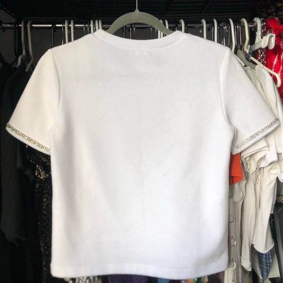 Zara diamanté sleeve T-Shirt - Picture 2 of 5